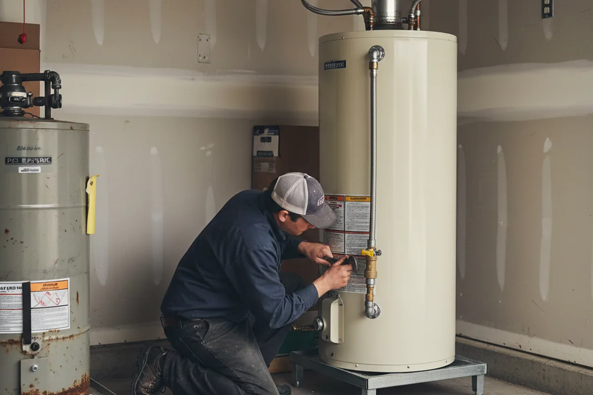 Water heater and shutoff valve replacement in Canadian